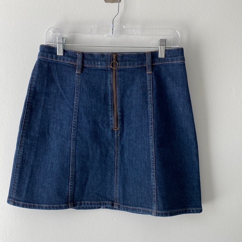 J. Crew | Retro Zip Dark Wash Denim Mini Skirt 28
